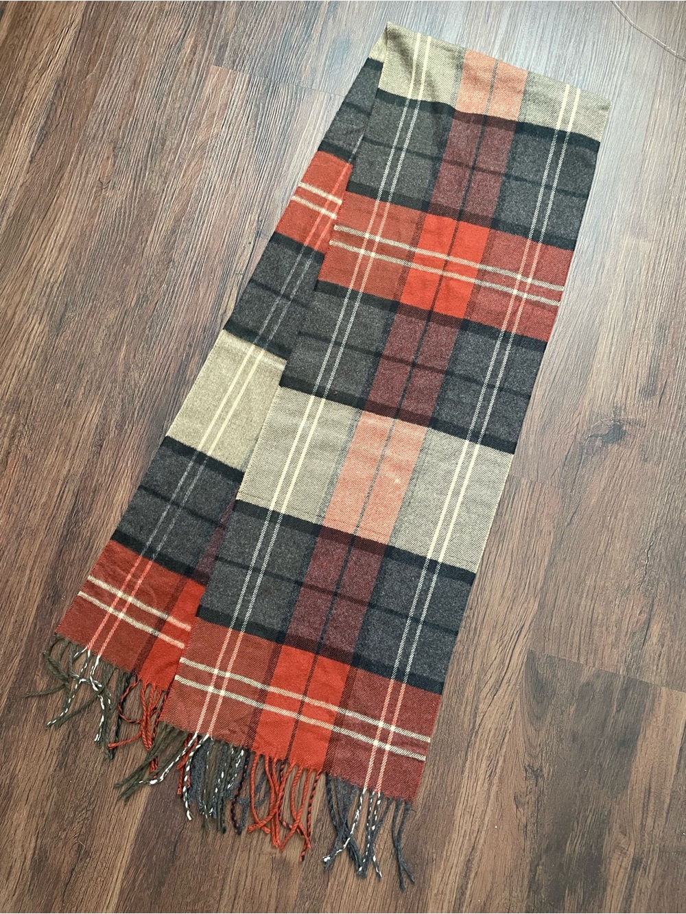 100% Cashmere Scotland Multicolor Winter Scarf Unisex 68x11” Fringed Plaid